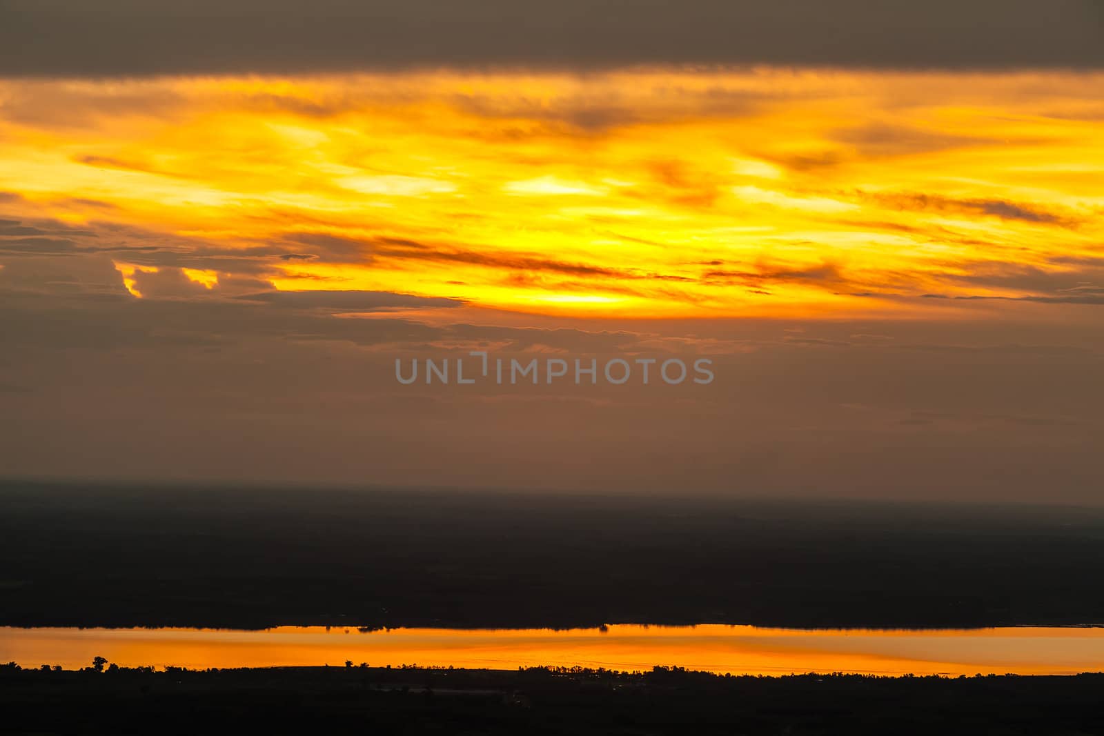 Sunrise View point from Phurungka National Prak, Nakornpanom, Thailand.