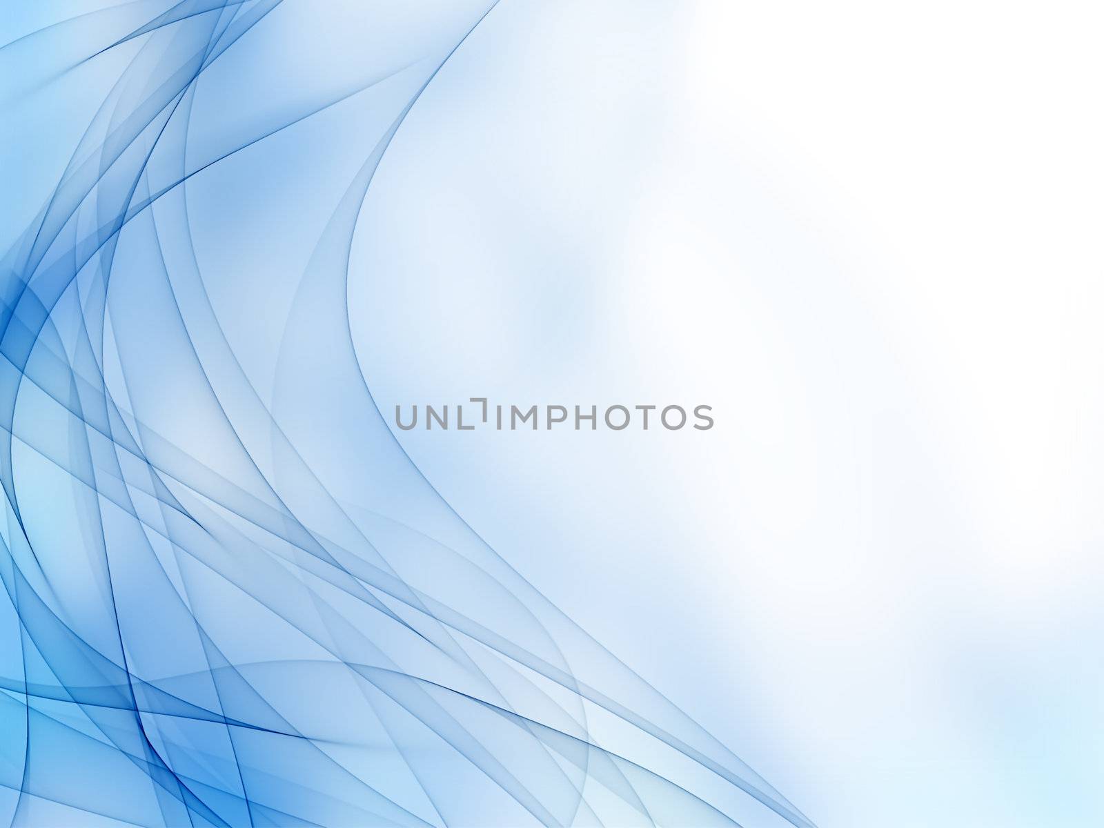 Smooth waves from tones of blue on a white background