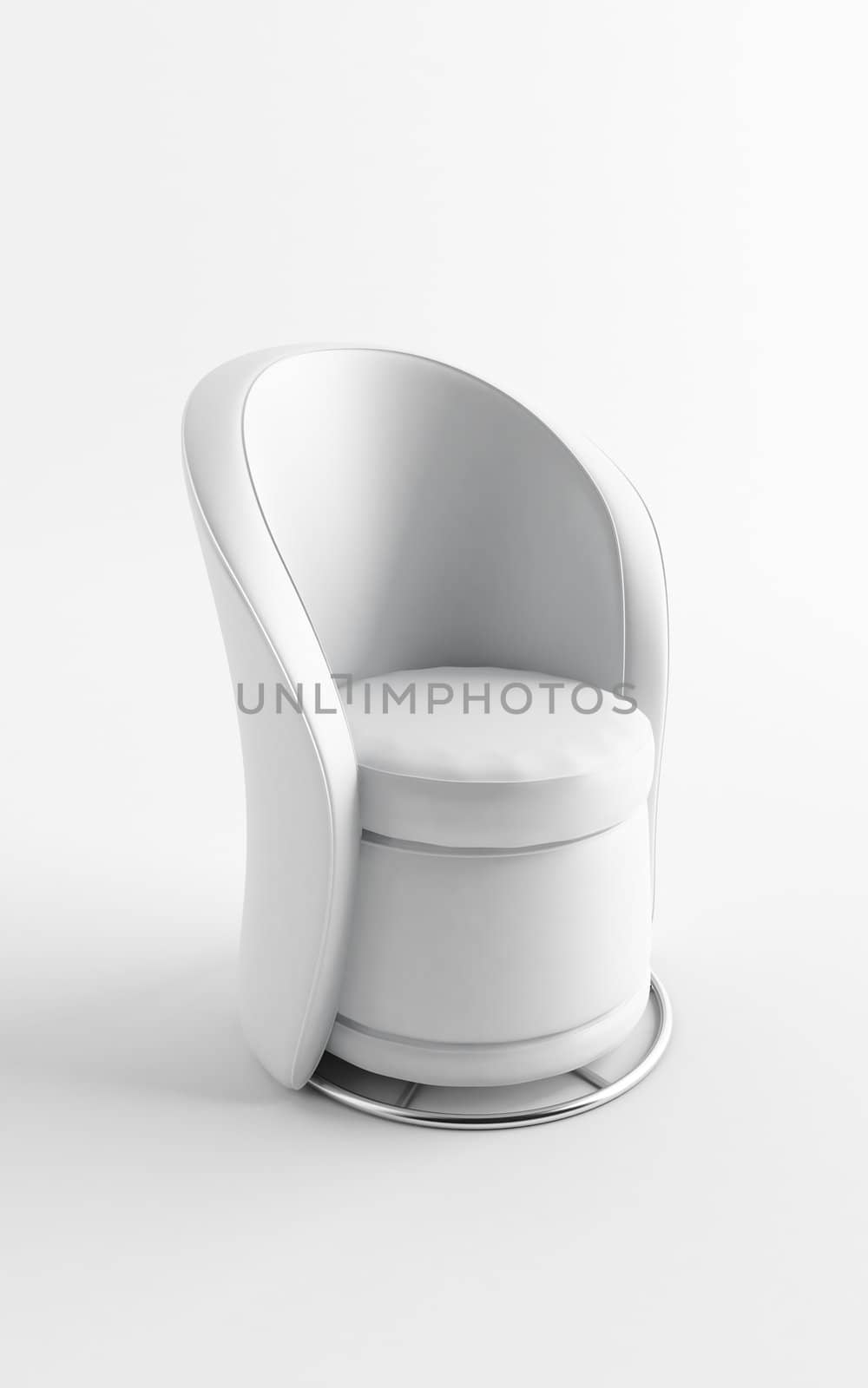 single leather armchair on a white background by Serp