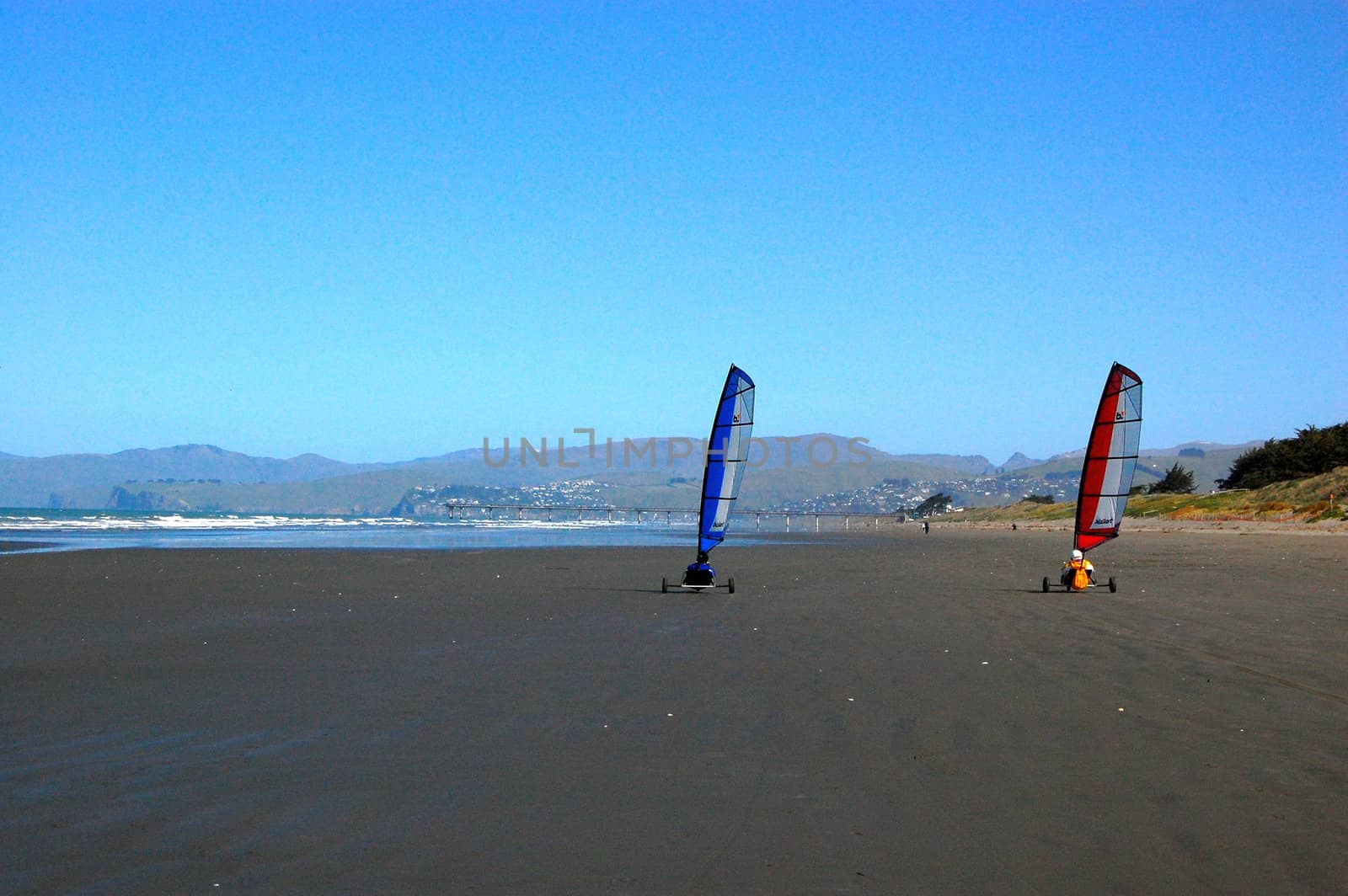 Iceboats on the beach, Christchurch, New Zealand