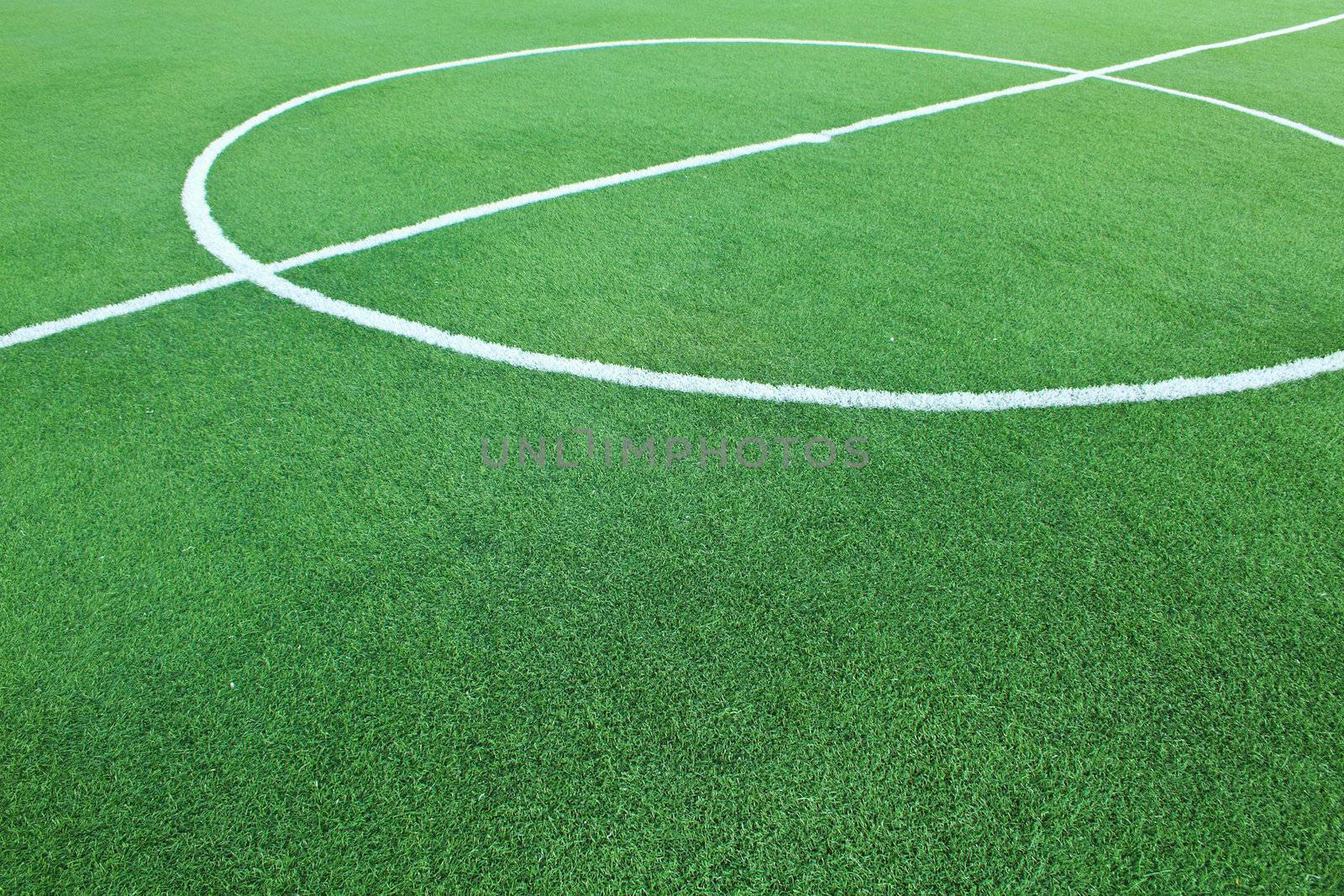 Artificial grass soccer field for background