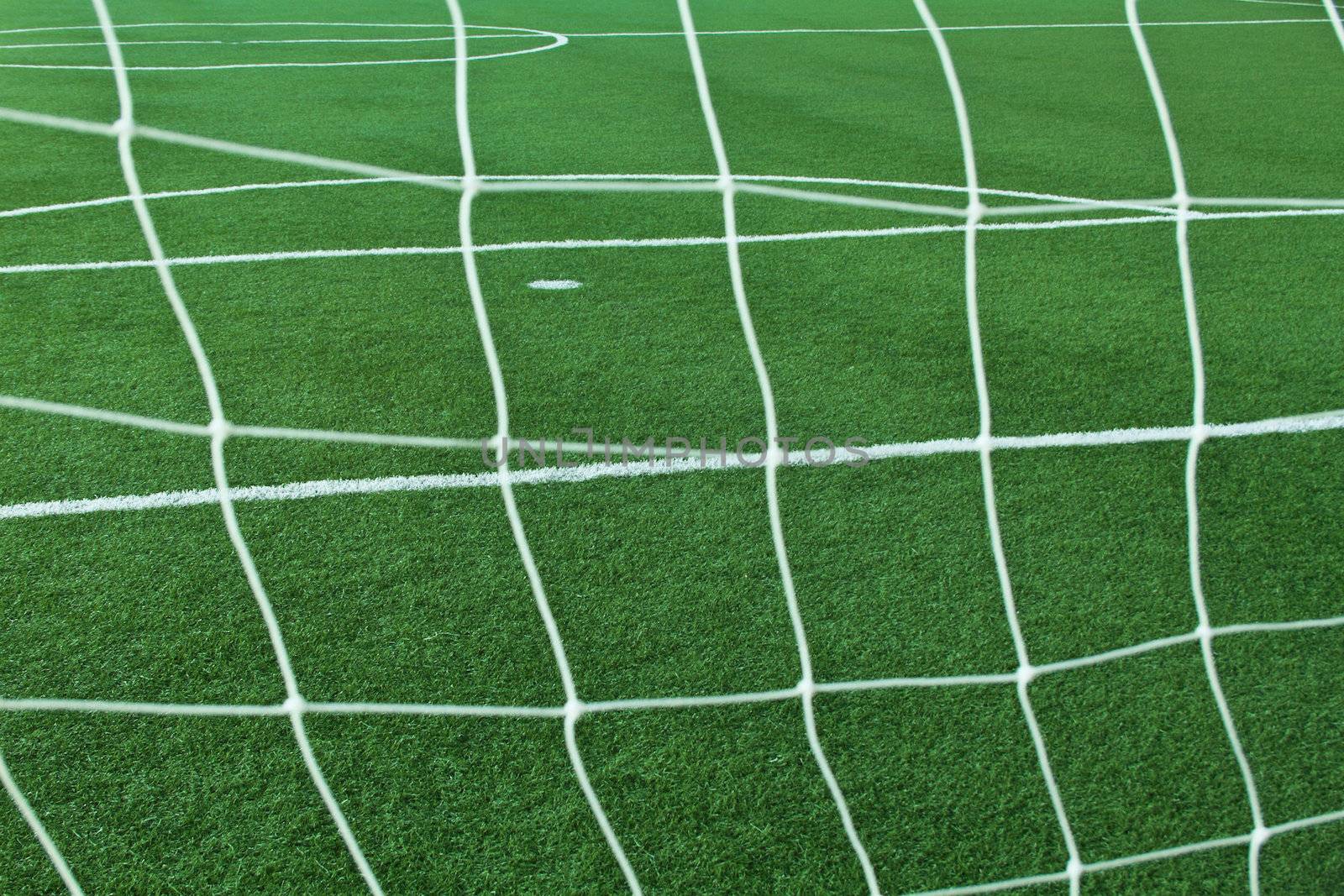 Artificial grass soccer field for background