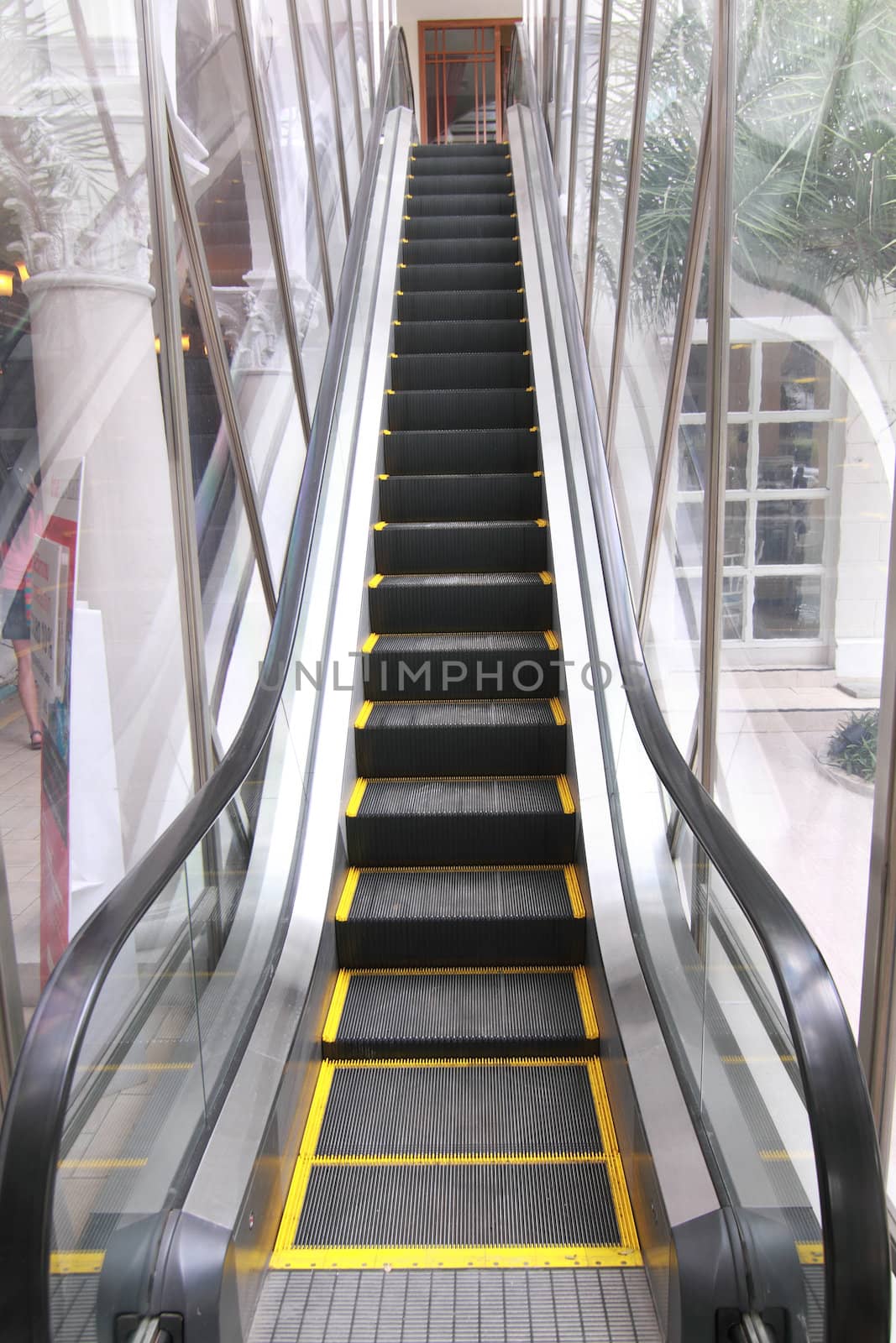 A escalator in modern interior