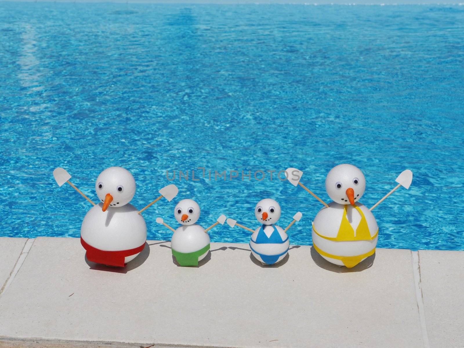 snowman beach vacation by yucas