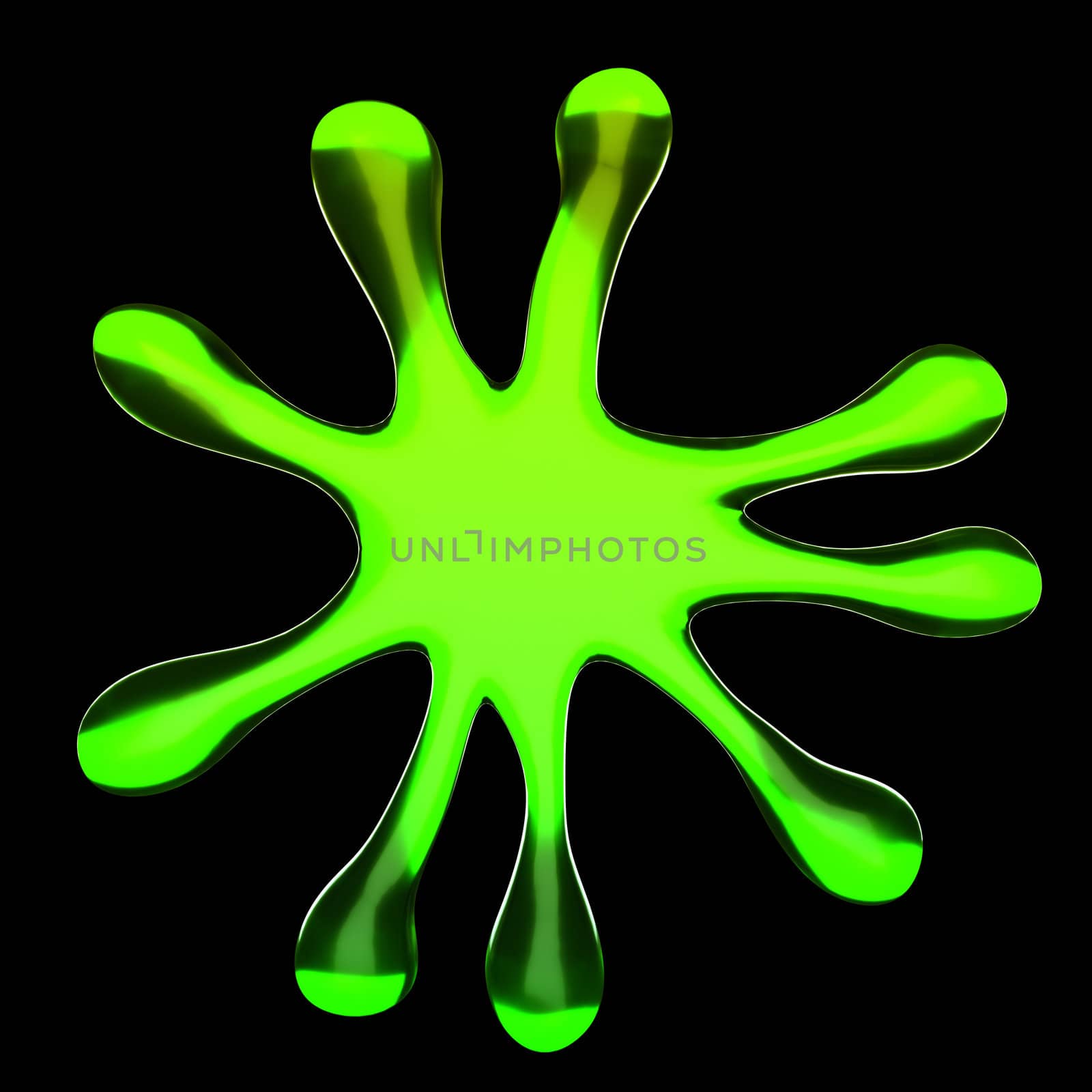 Green fluid splash also like a microbe. Large resolution