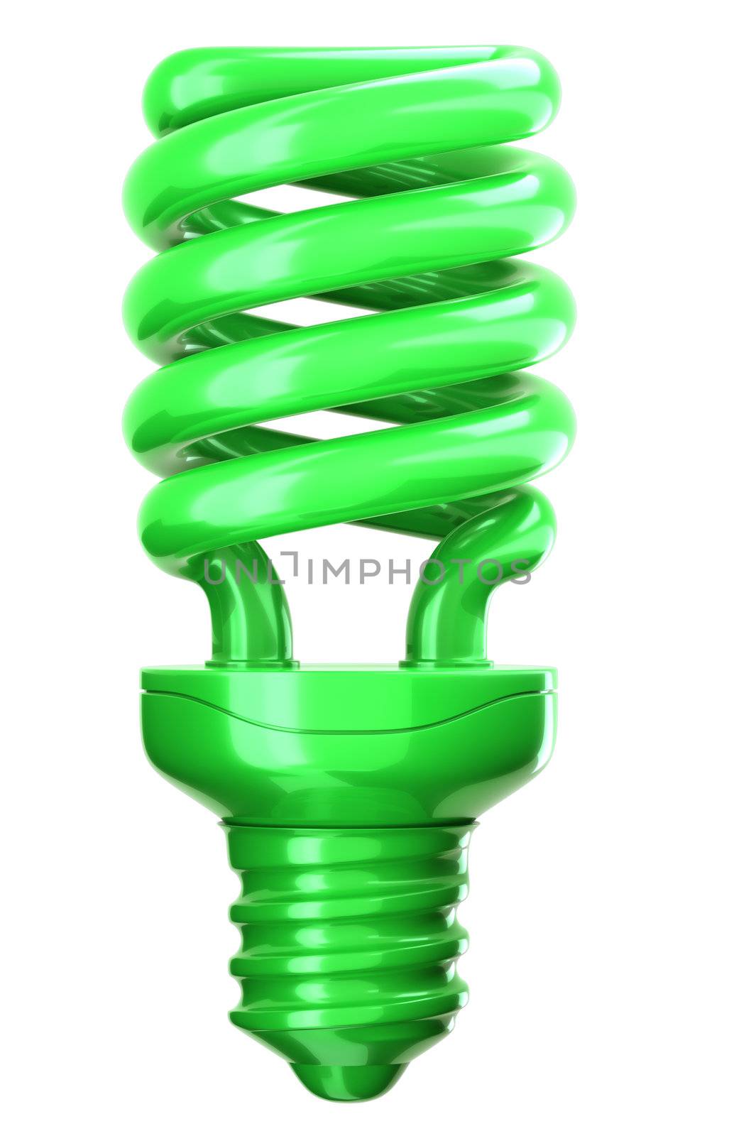 green light bulb: efficiency and eco friendly technology by Arsgera