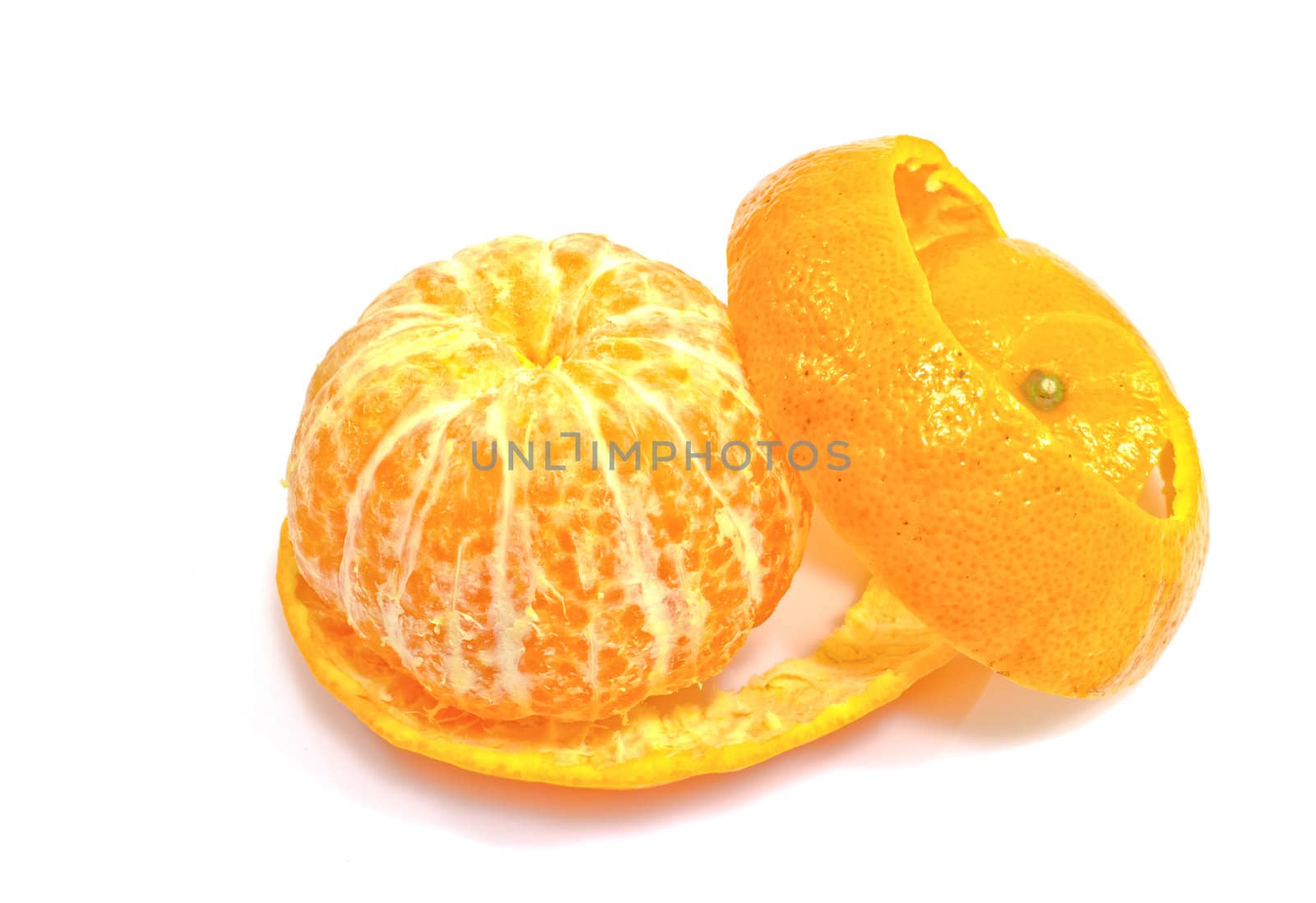 Peel of an orange isolated on white background