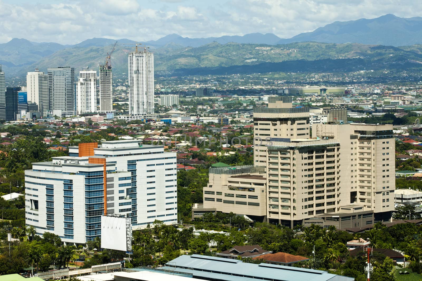 high angle view of city building