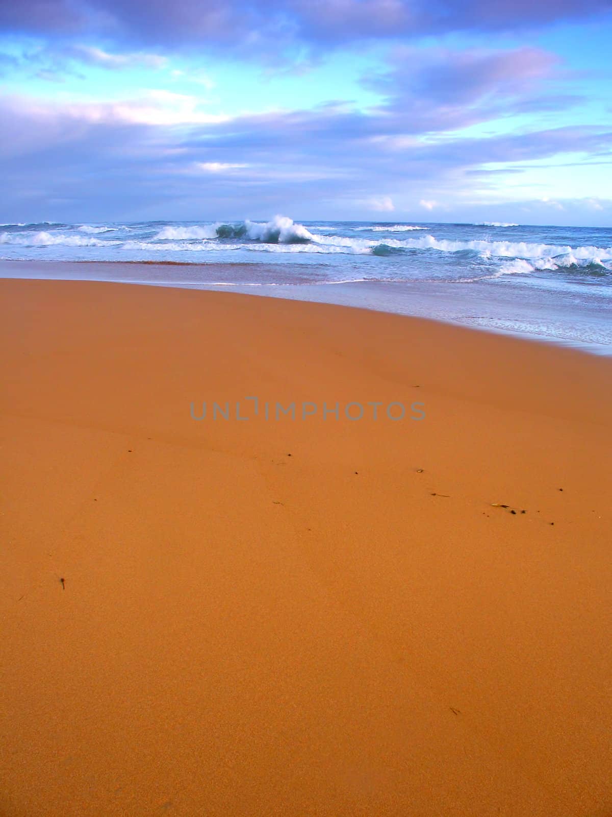 Beautiful sandy beach along the Pacific coastline of Warrnambool Australia.