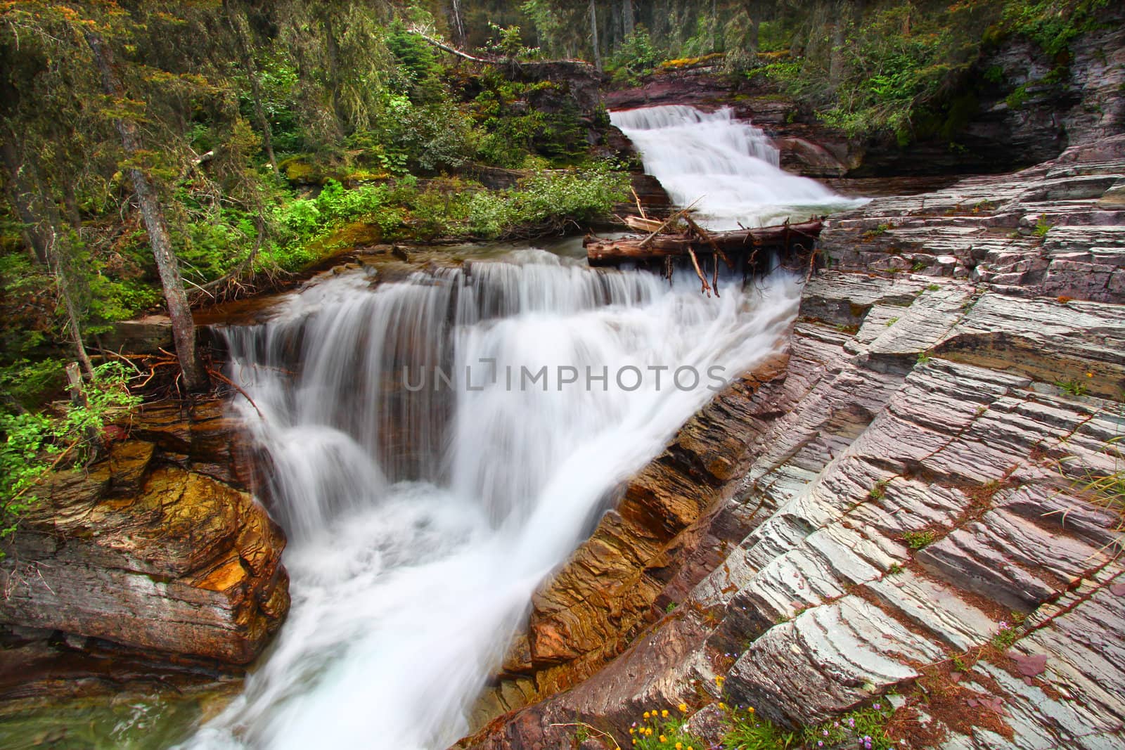 Glacier National Park Waterfall by Wirepec