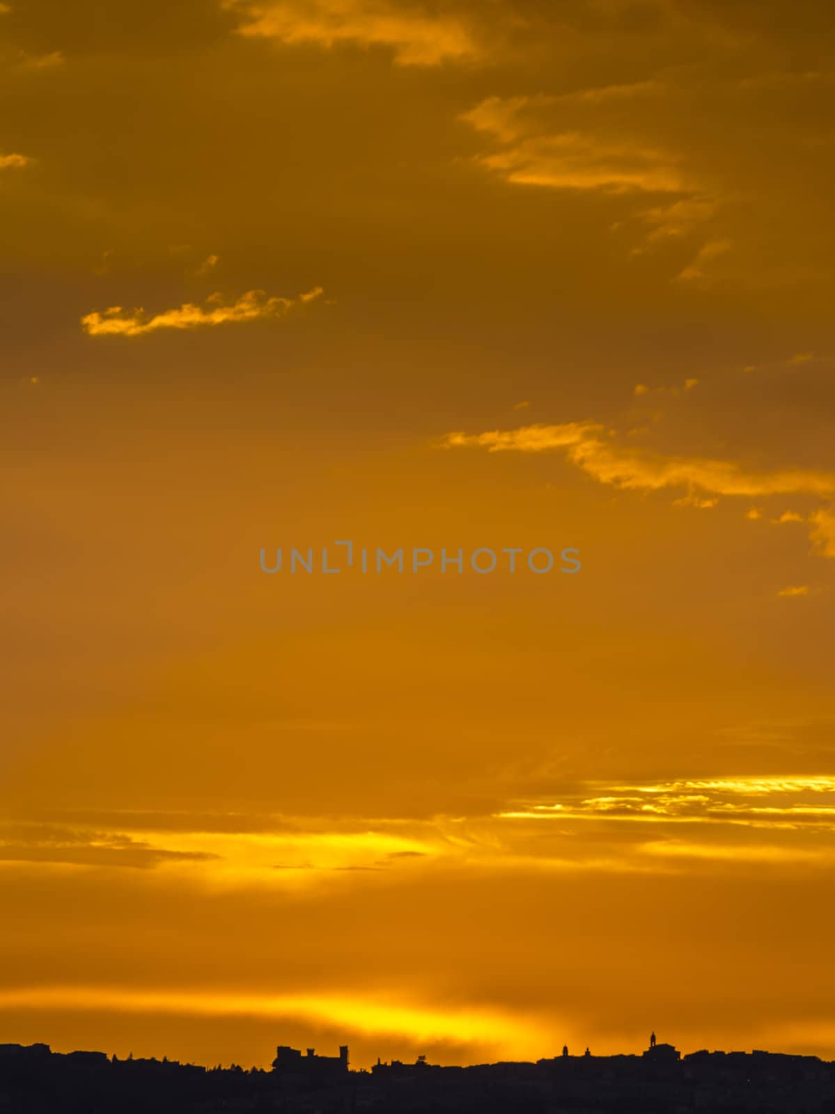 scenic shot of sunset in tuscany