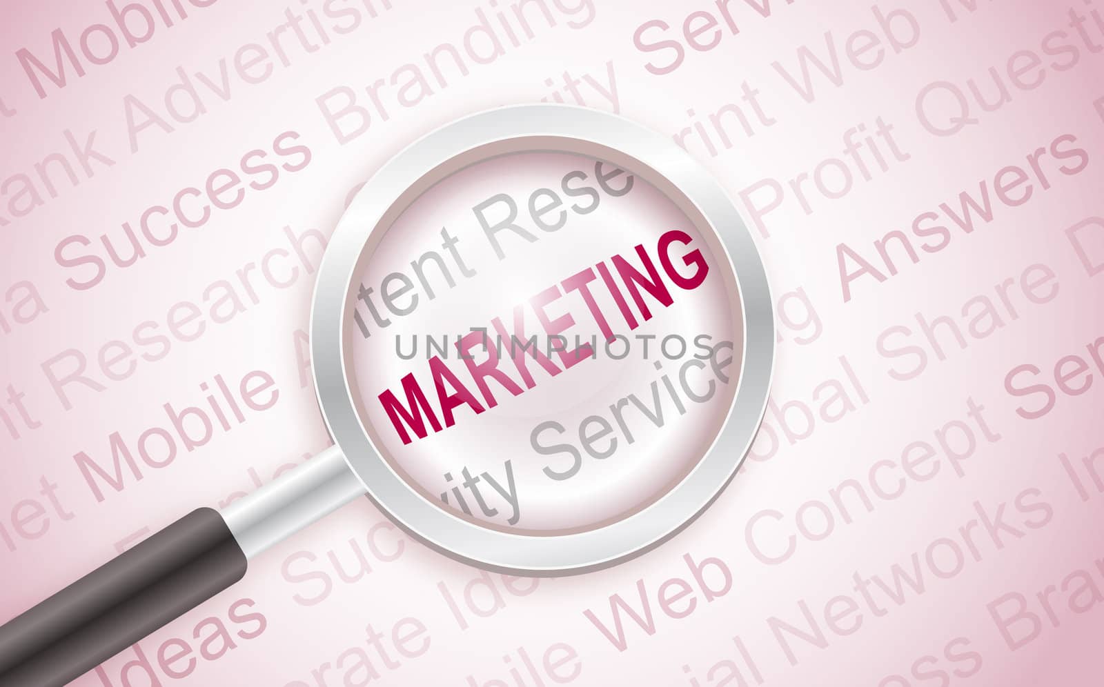 marketing with magnifying glass