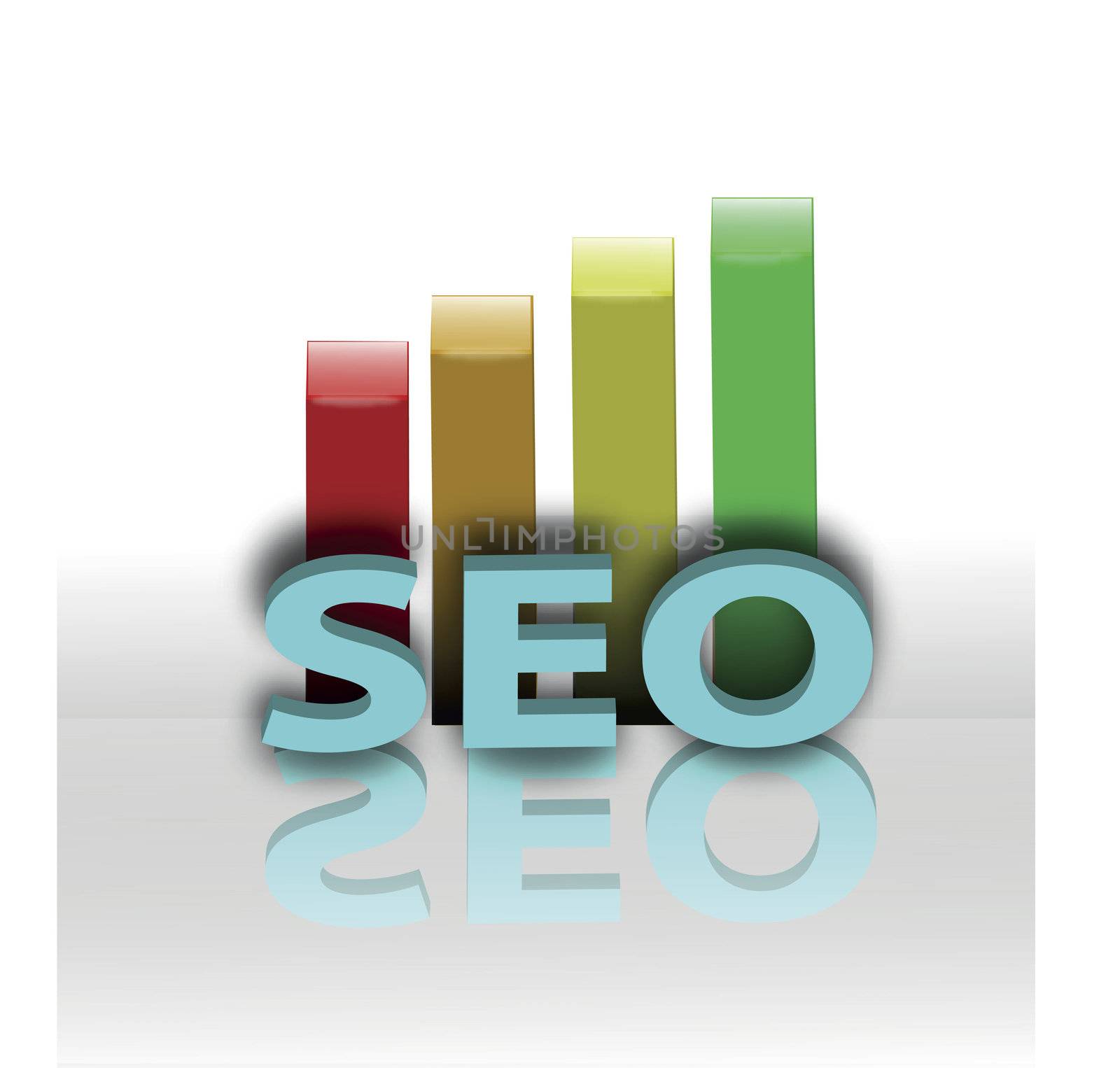 concept of seo and bar graph by rusuangela