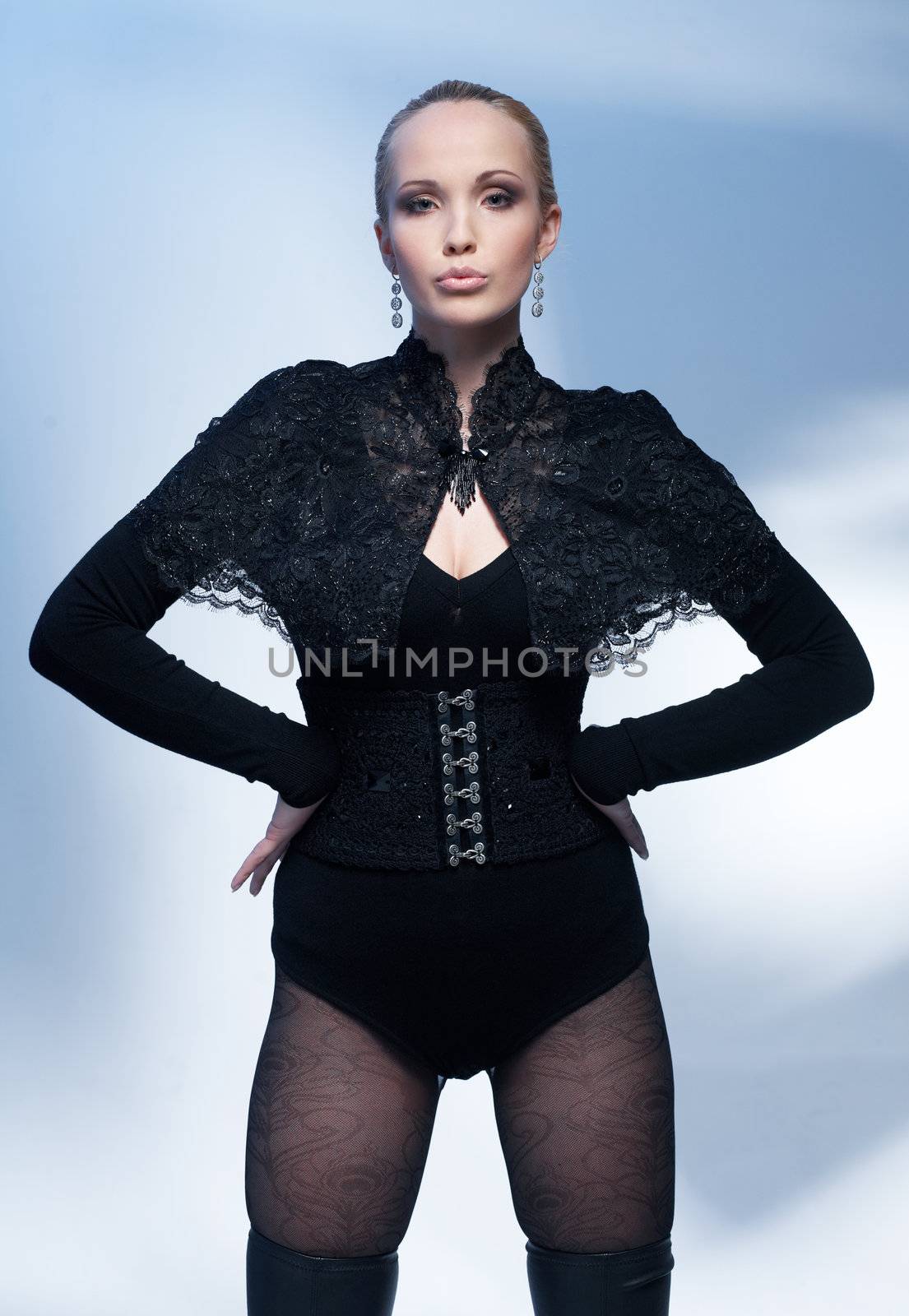 Model in Black Corset. by romanshyshak