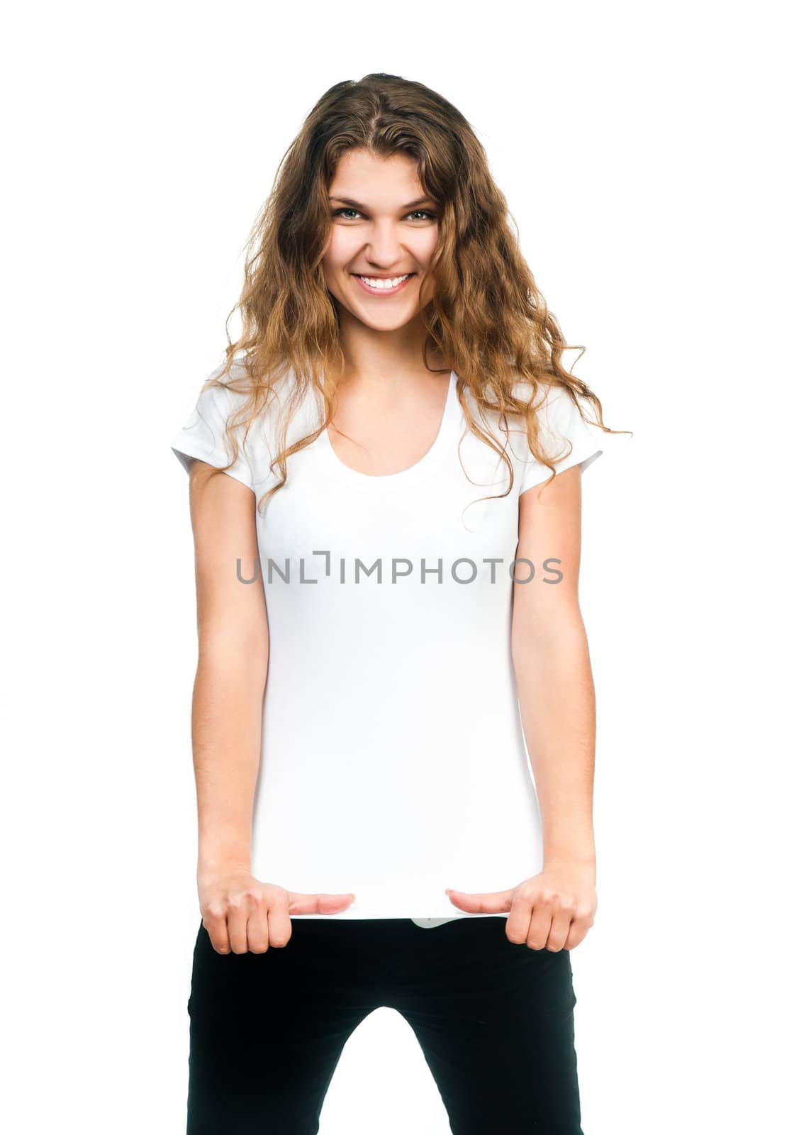 Pretty Girl With Blank TShirt by GekaSkr