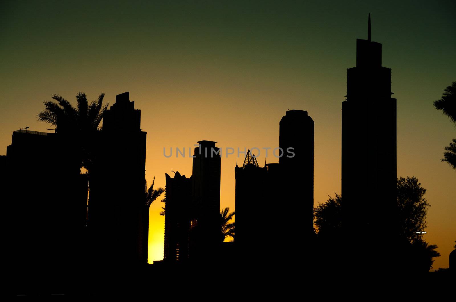 beautiful view of dubai city at night