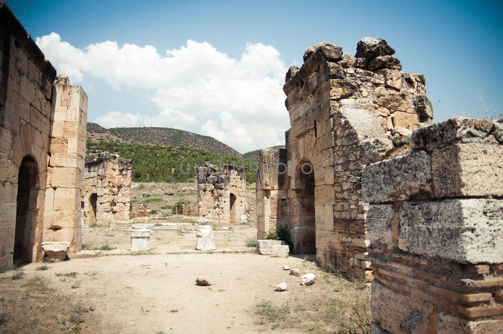 Old ruins in Hierapolis near Pamukkale Turkey