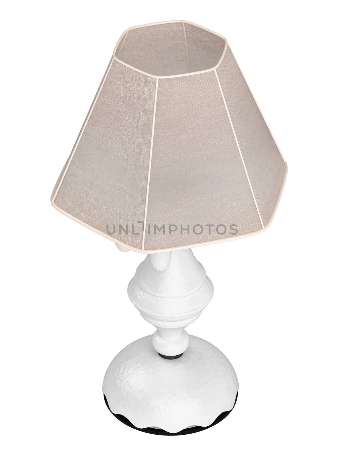 White lamp with hexagonal shade by AlexanderMorozov