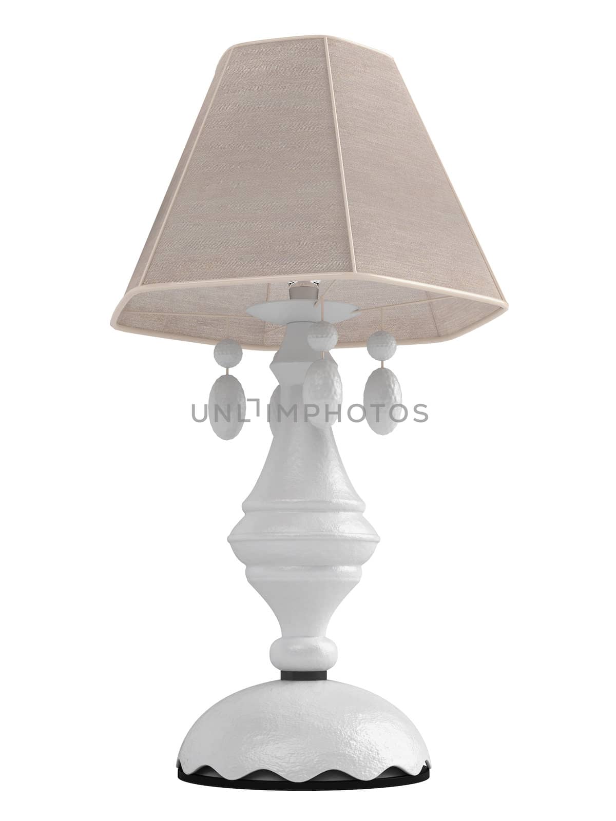 White lamp with hexagonal shade by AlexanderMorozov