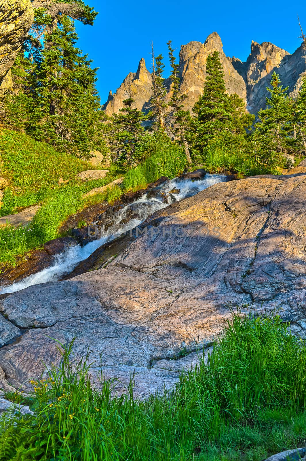 Cascade on Tyndall Creek along Emerald Lake Trail - Rocky Mountains National Park, Colorado
