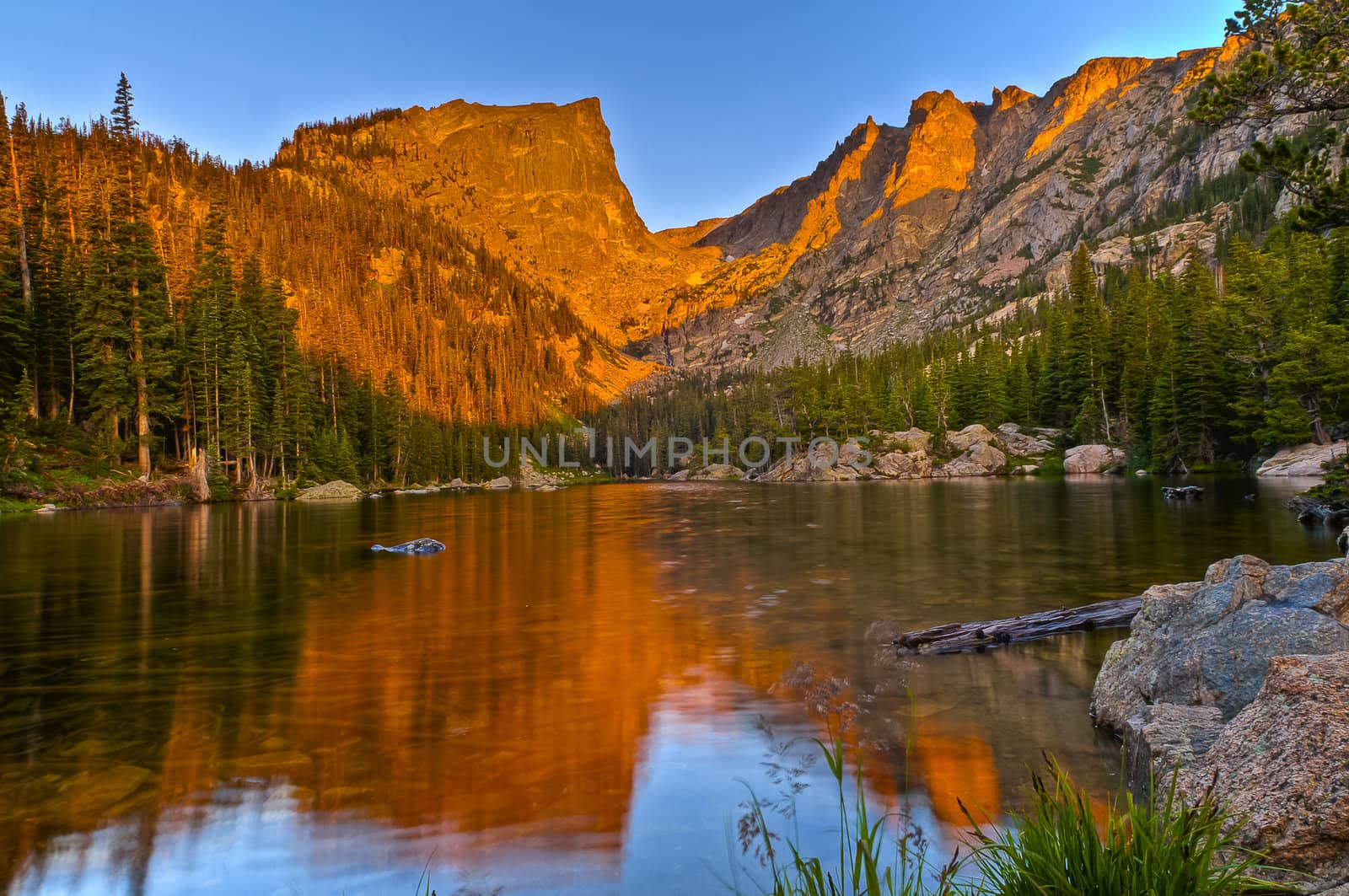 Worm Summer Sunrise over Dream Lake - Rocky Mountains Colorado 