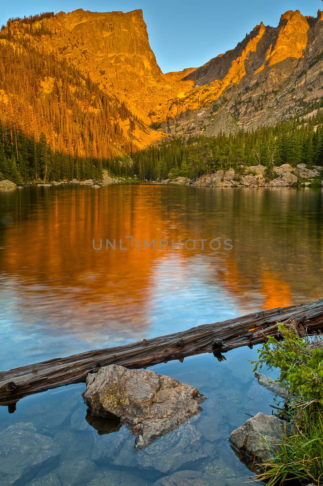 Worm Summer Sunrise over Dream Lake - Rocky Mountains Colorado 