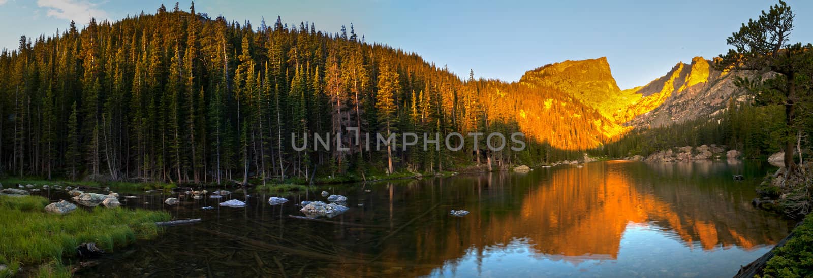 Worm Summer Sunrise over Dream Lake - Rocky Mountains Colorado 