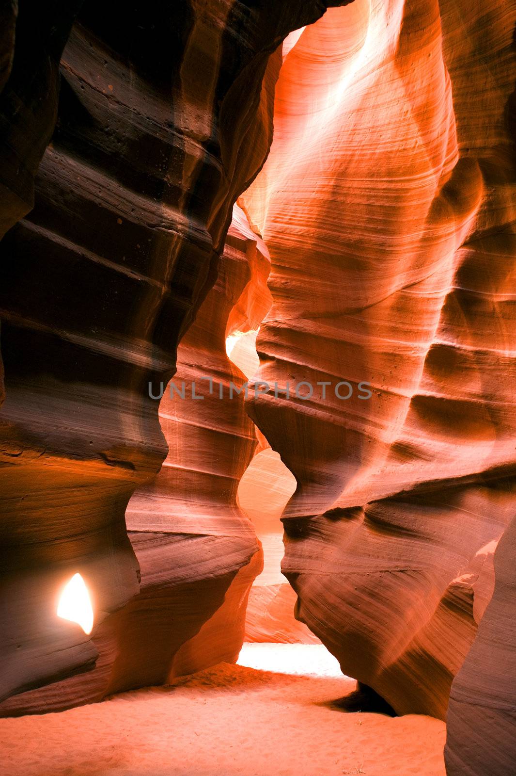 A sandstone slot canyon in Native American lands