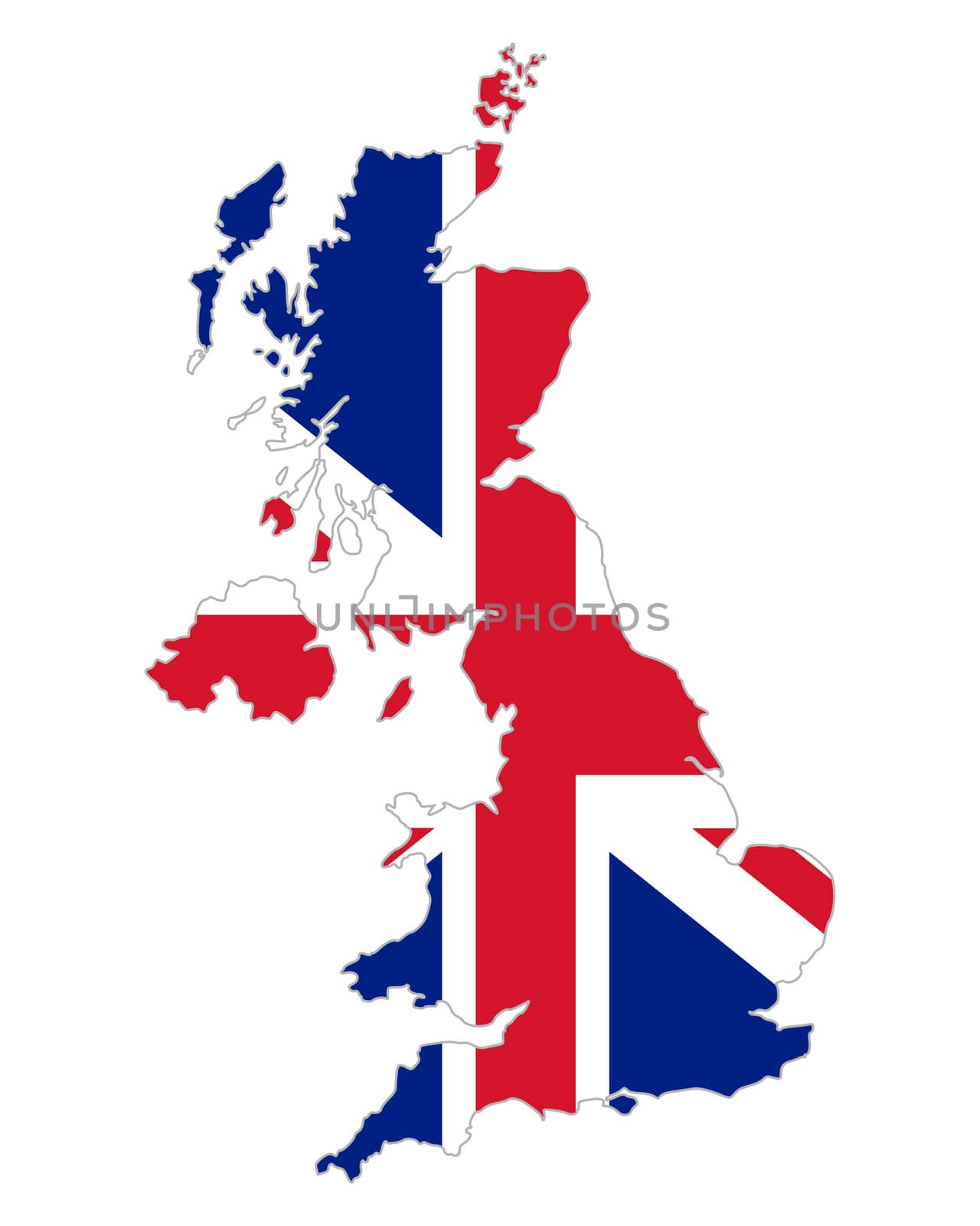 Map and flag of United Kingdom by rbiedermann