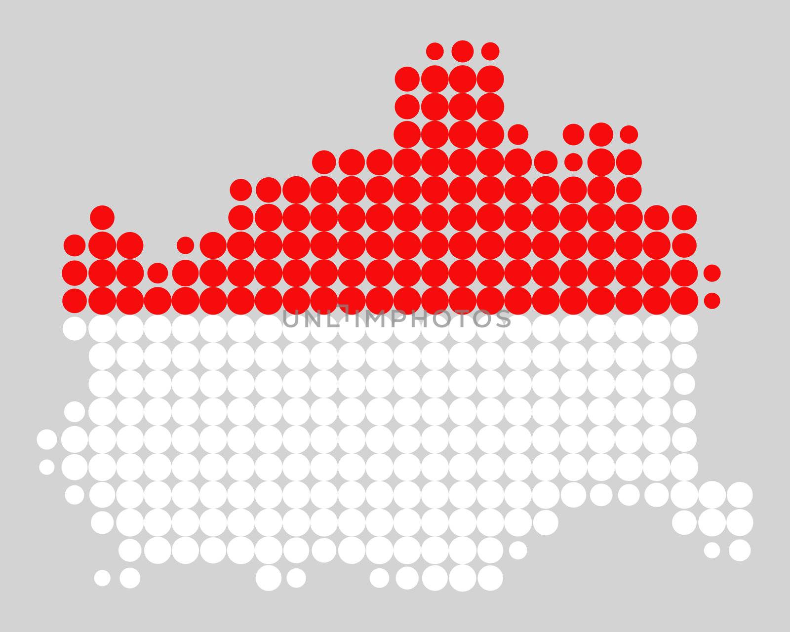 Map and flag of Vienna by rbiedermann