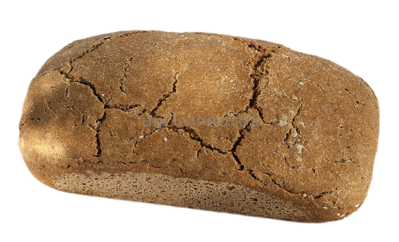 Organic yeast home-made bread isolated on white background