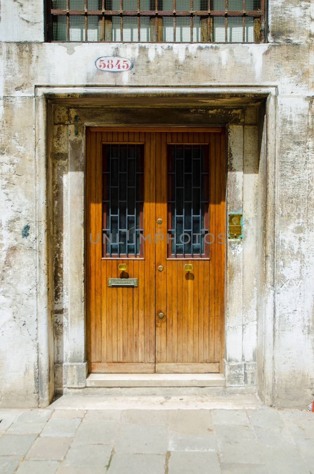 Entrace door on bright summer day