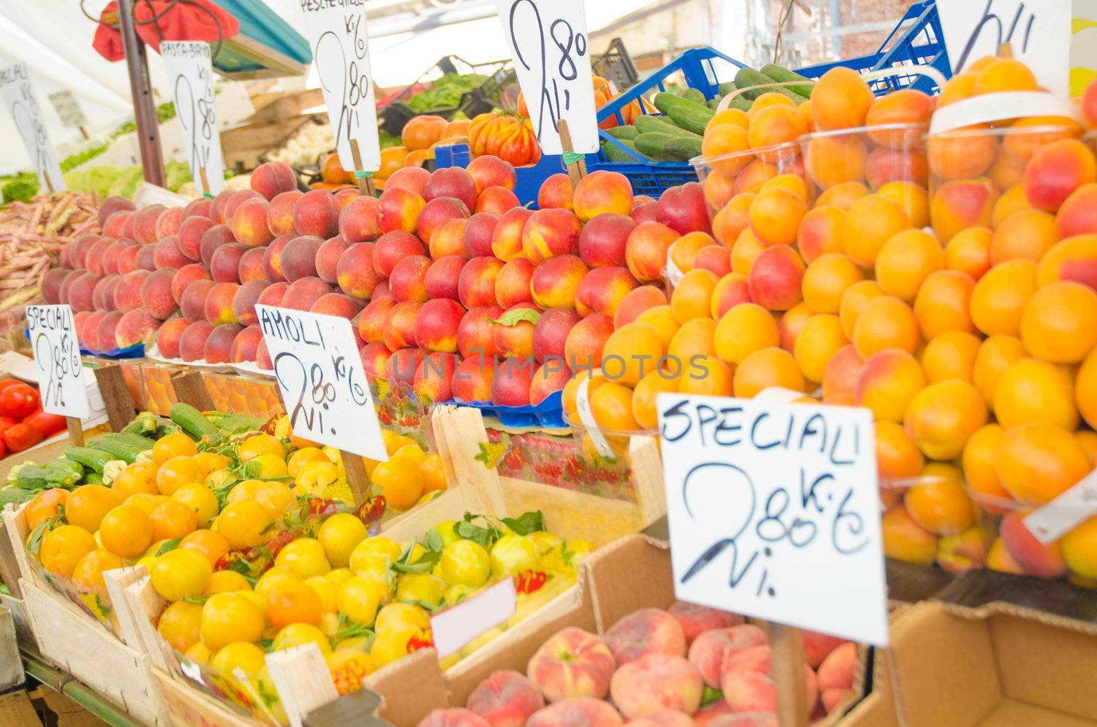 Fruits and vegetables at the market stall