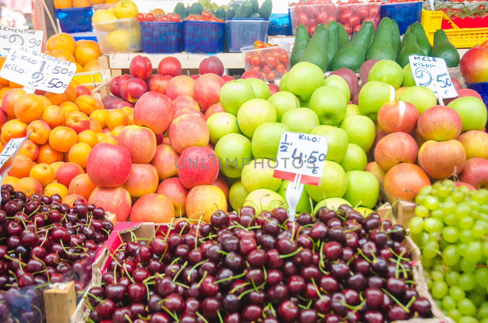 Fruits and vegetables at the market stall by Elnur
