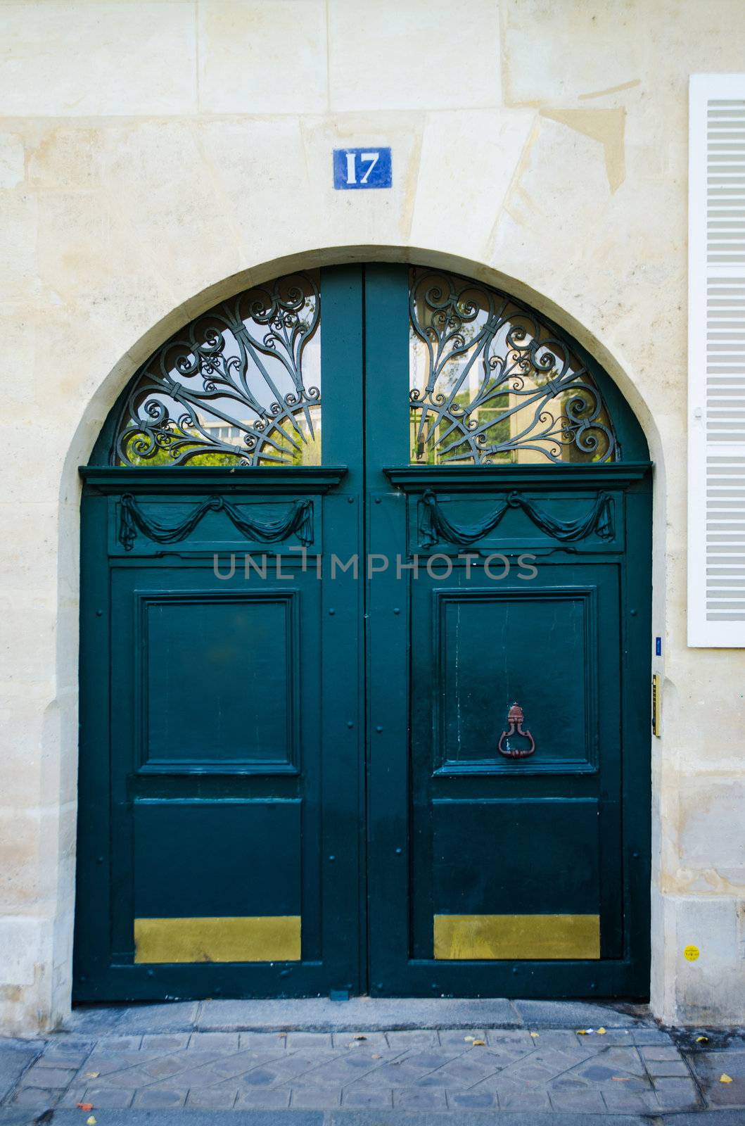 Entrace door on bright summer day