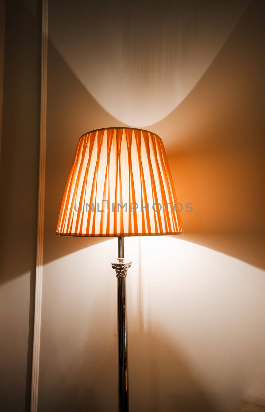 Lamp in the dark interior