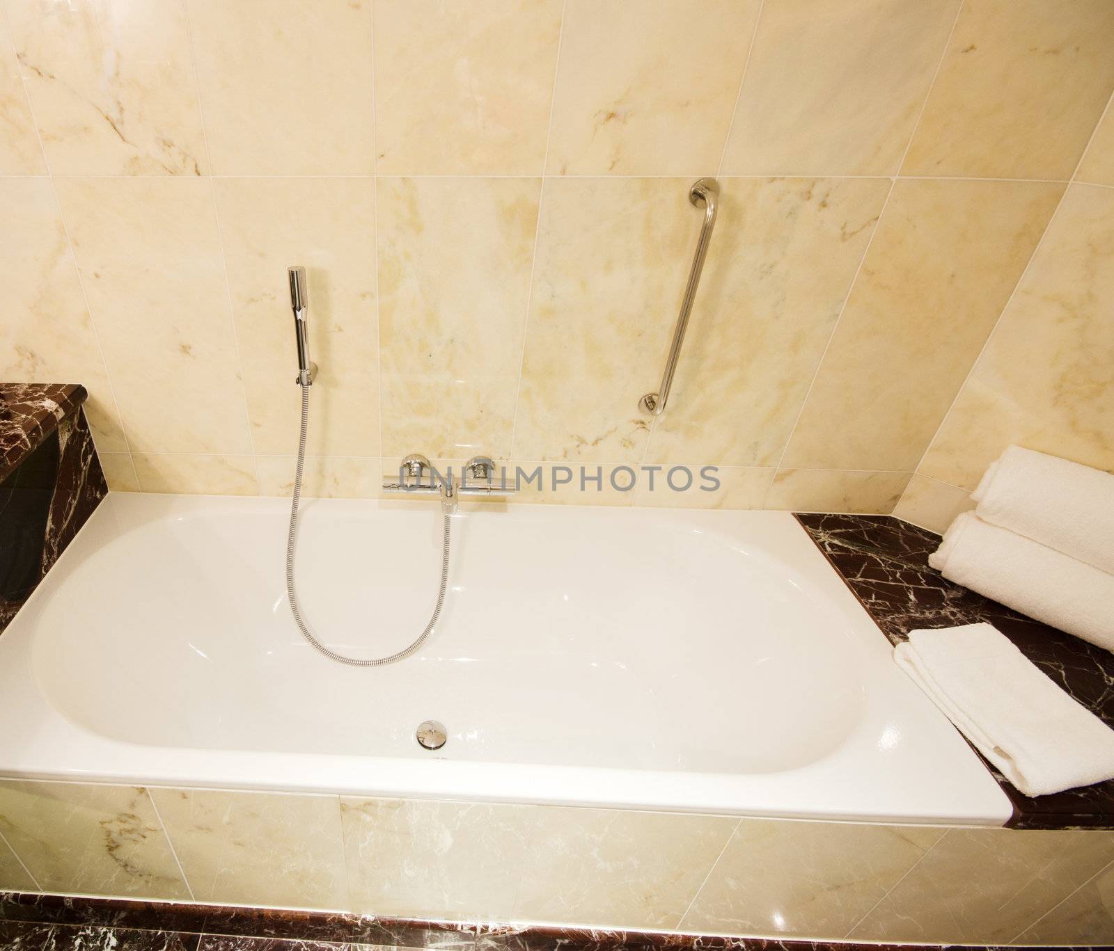 Interior of bathroom with shower