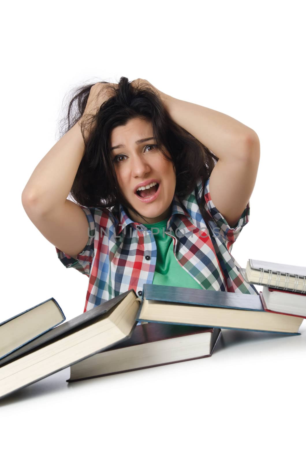 Student preparing for the exams