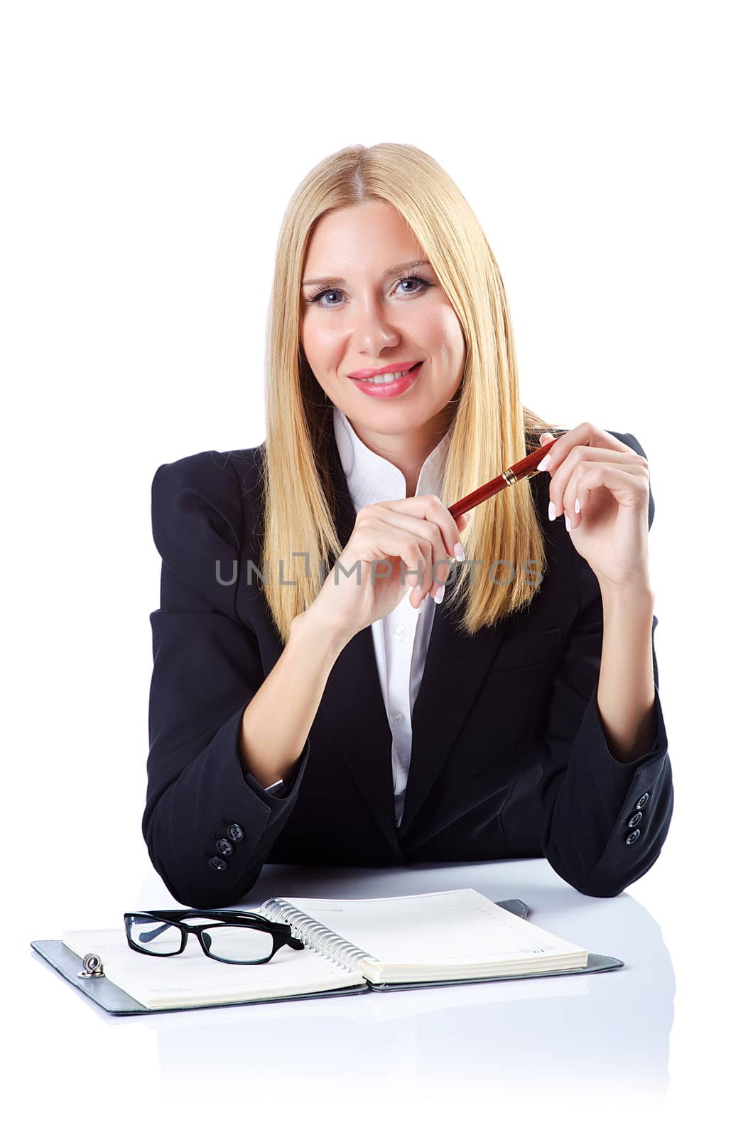 Businesswoman isolated on the white