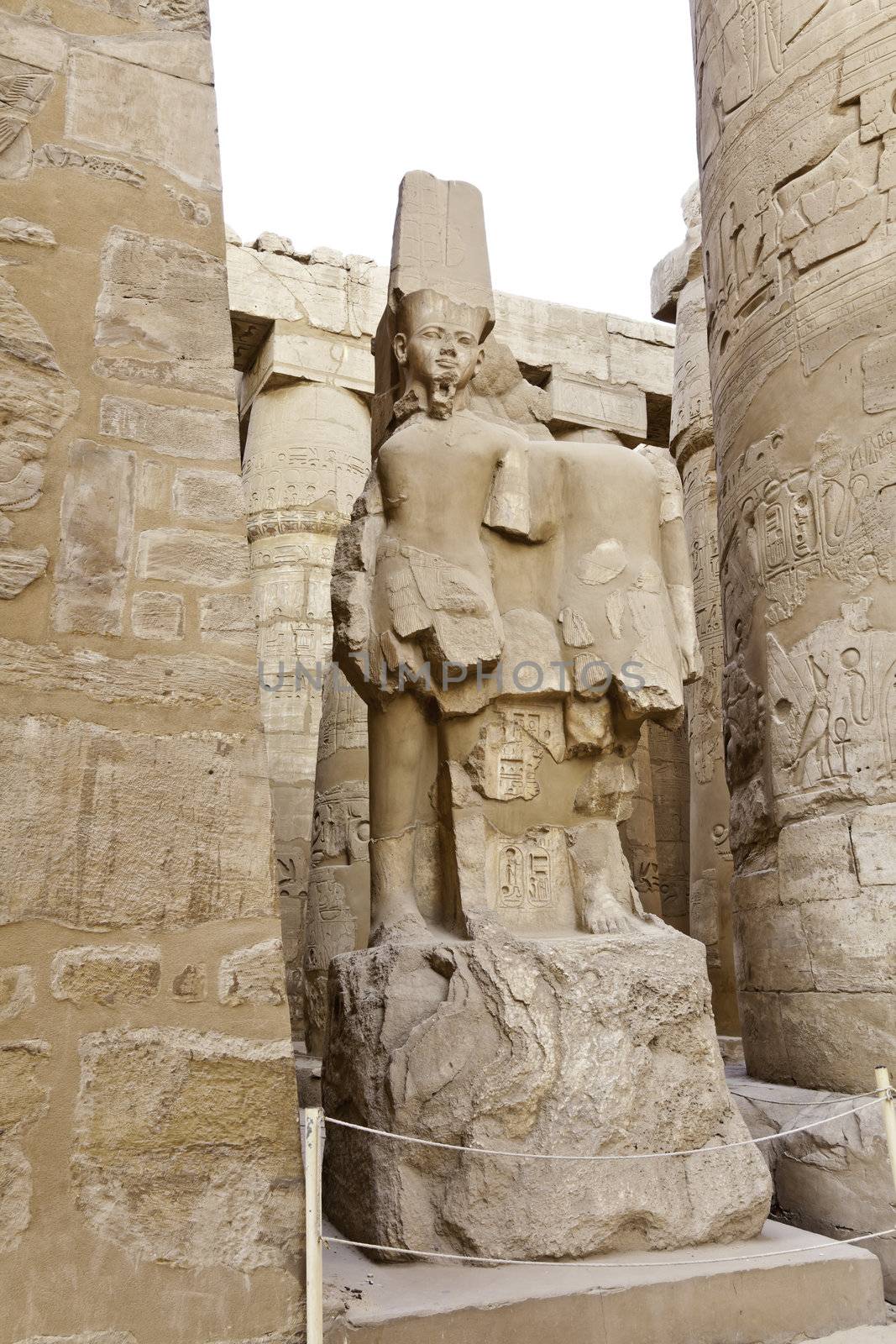 statue of pharaoh in karnak temple, luxor, egypt