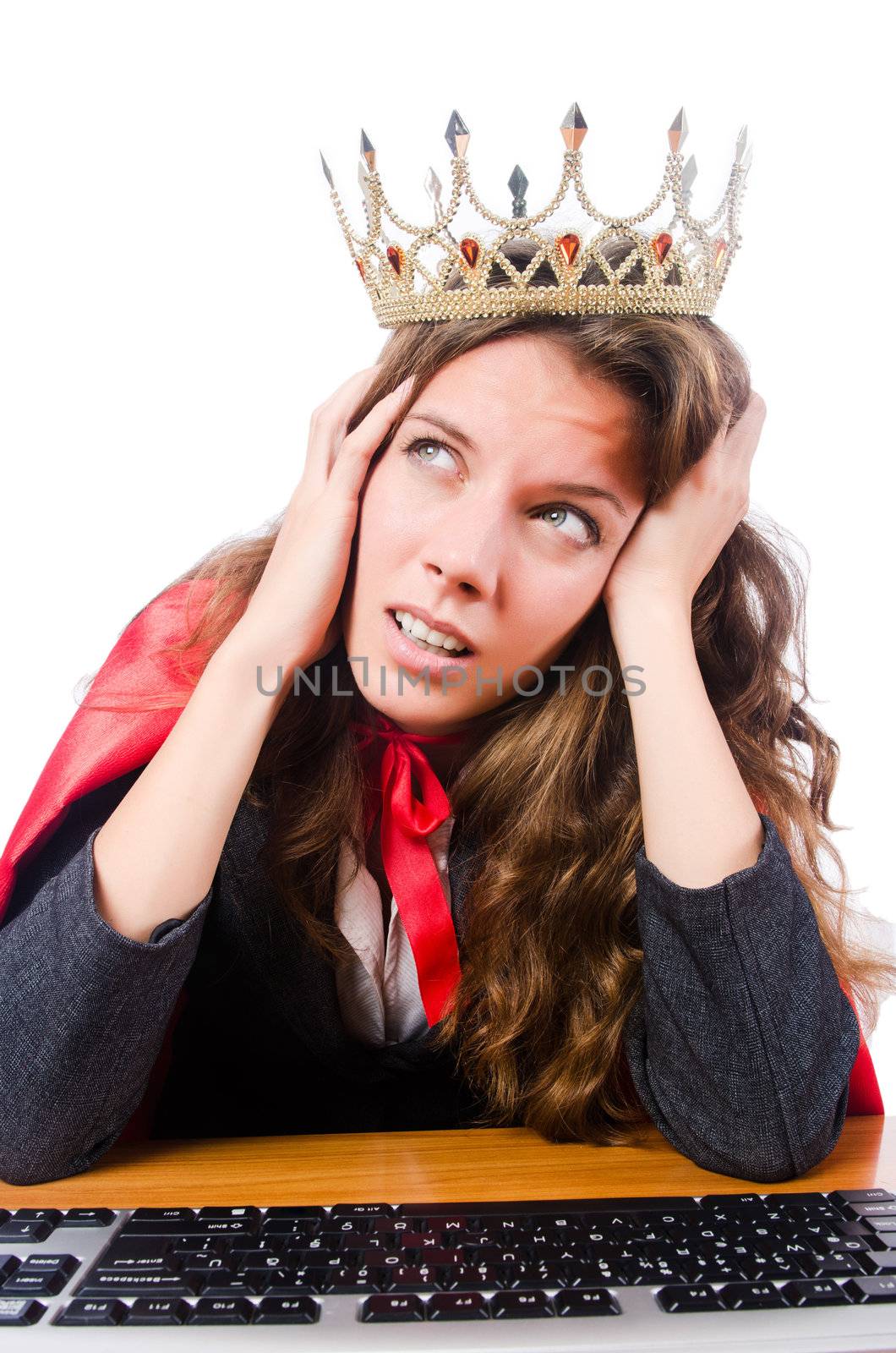 Office queen isolated on the white