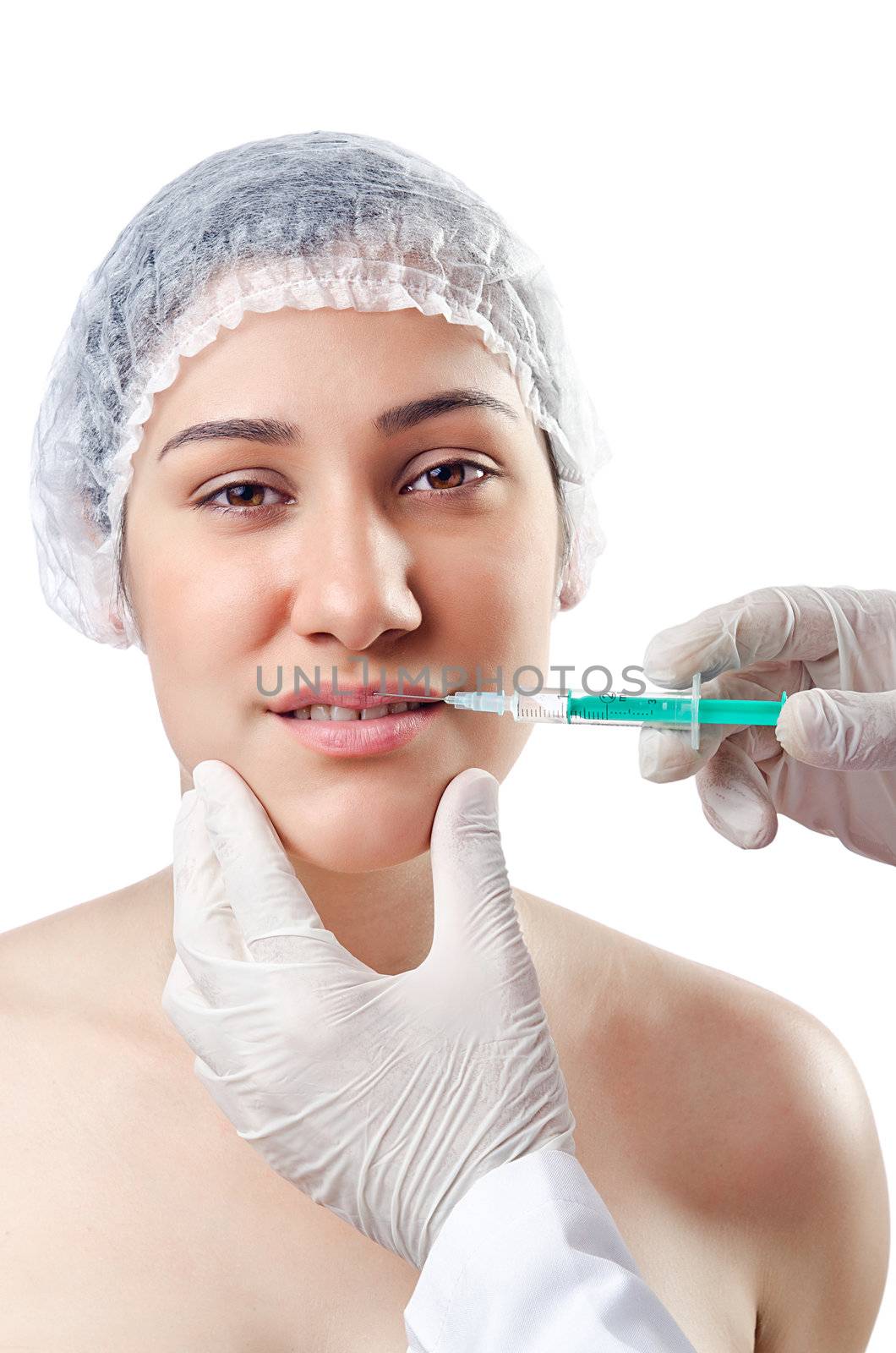 Woman under the plastic surgery