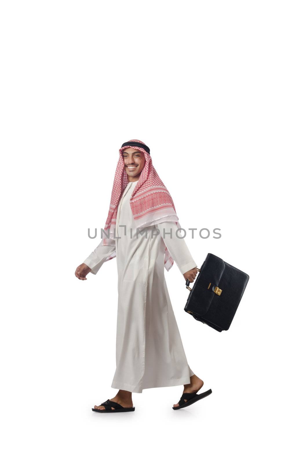 Diversity concept with arab on white