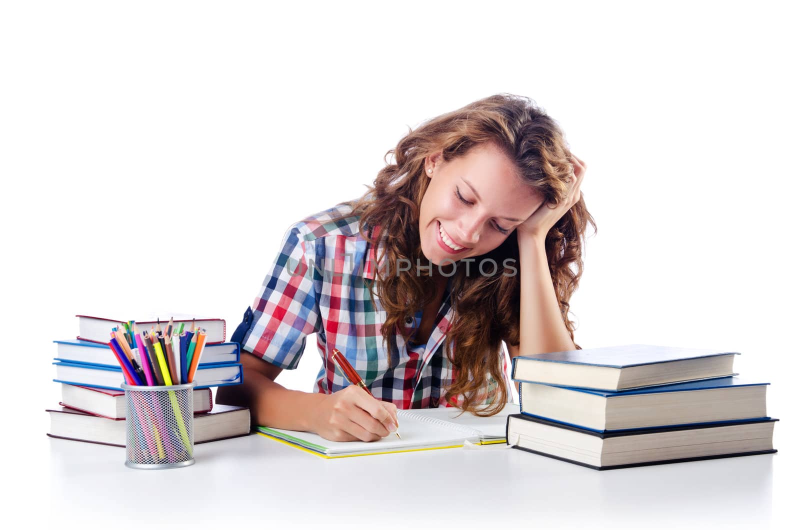 Student preparing for the exams