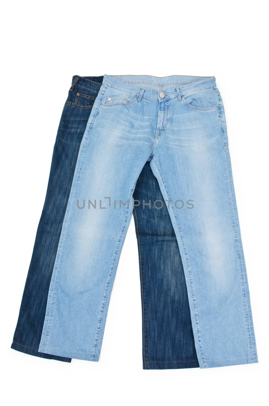 Pair of jeans isolated on the white