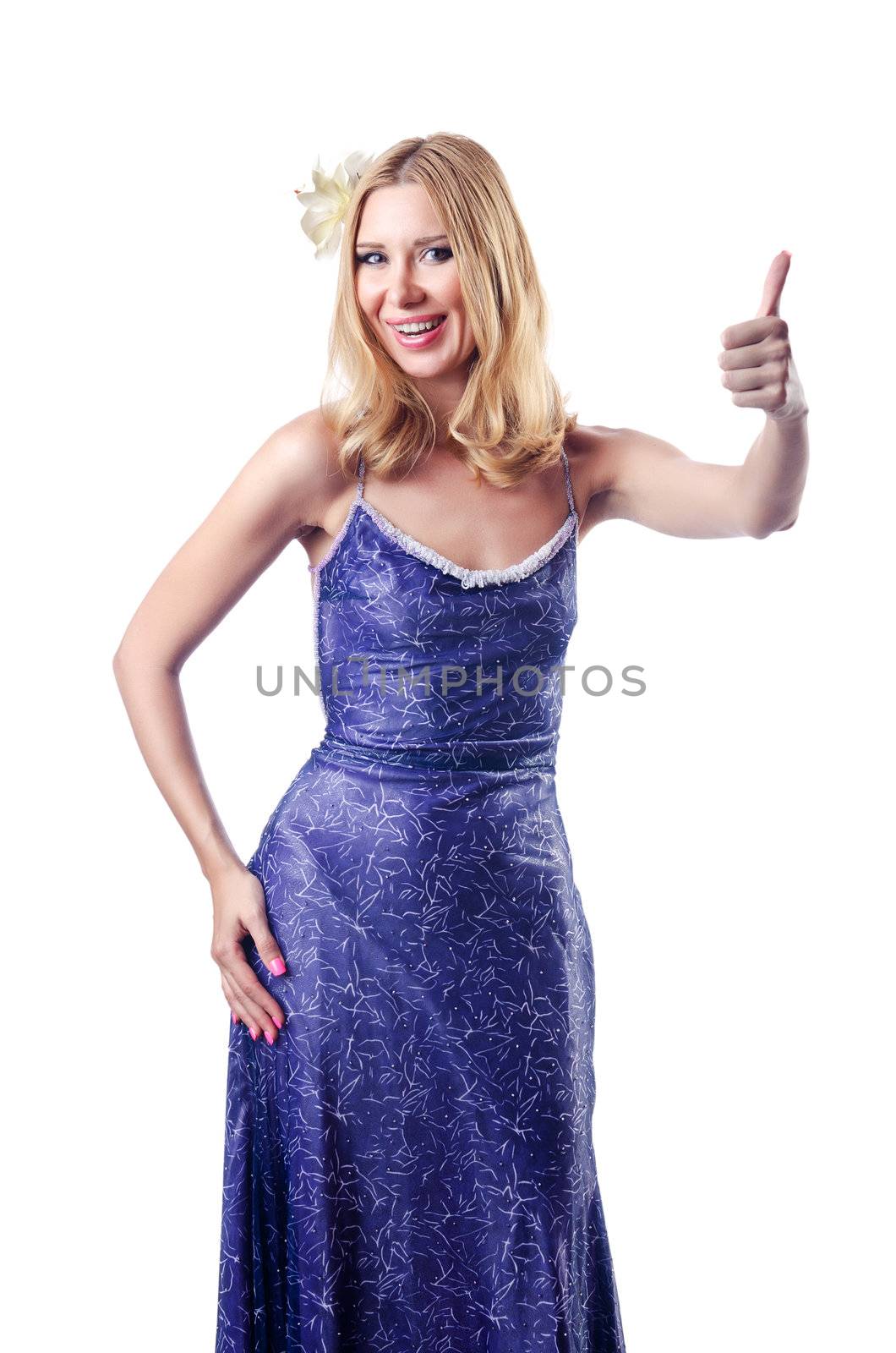 Young atttractive girl with thumbs up