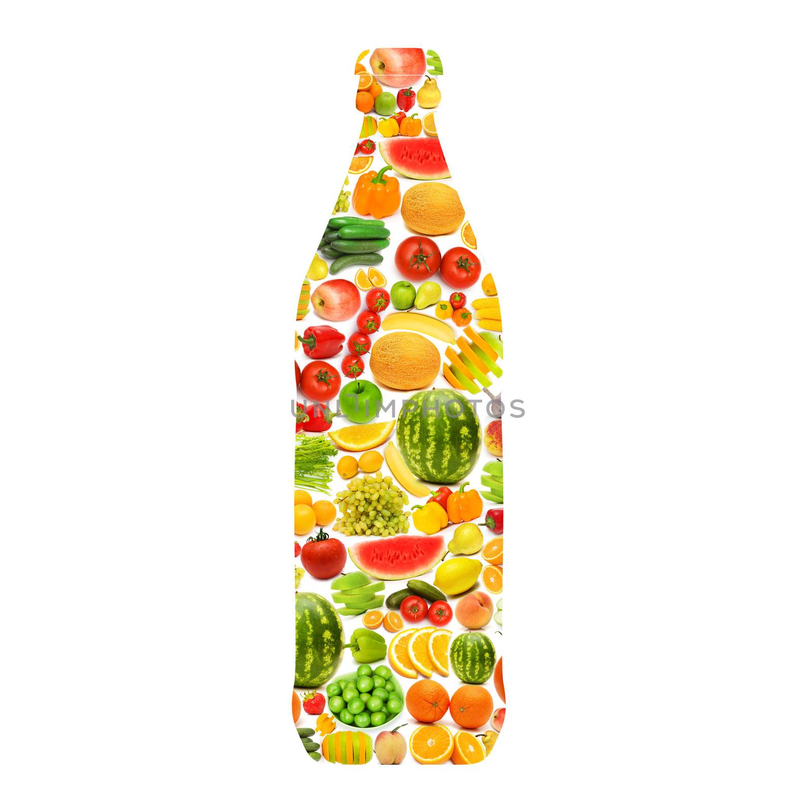 Silhoette made from various fruits and vegetables by Elnur