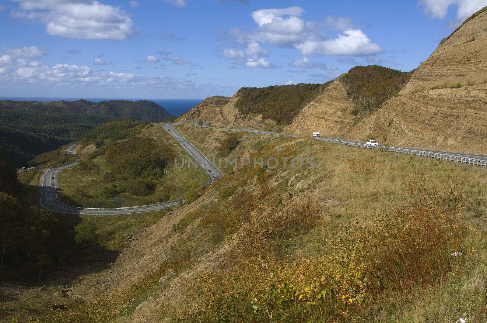 mountain road on the island of Sakhalin