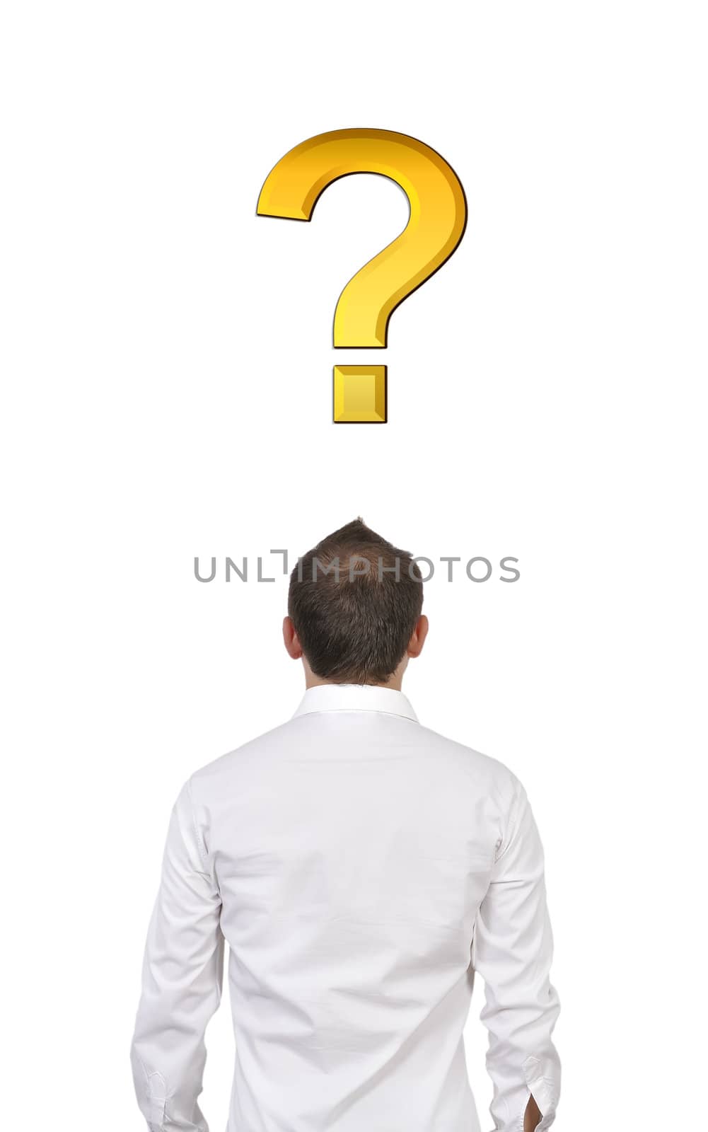 businessman with a question mark