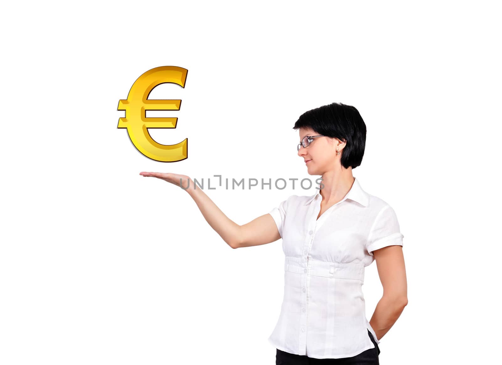 girl with gold euro symbol